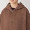 MUJI Women's Wool-Blend Twill Hooded Coat, BG1R1A4A, Brick, Women's Size S
