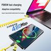 65W Retractable 4-in-1 Spring Data Cable for Apple, Huawei, Type-C Fast Charging