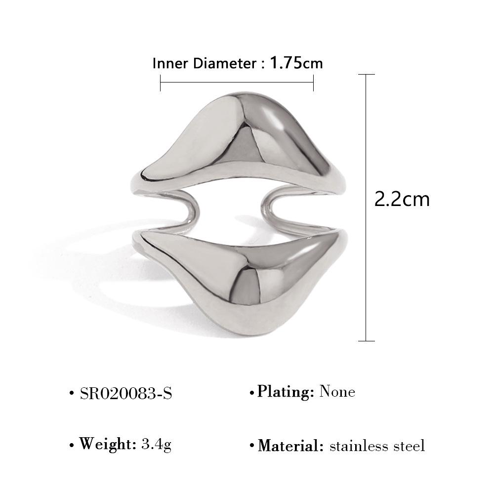 18K Gold Nicht verblassend Leichter Luxus High-End Lava Edelstahl Offener Ring Damenring Ring Ring