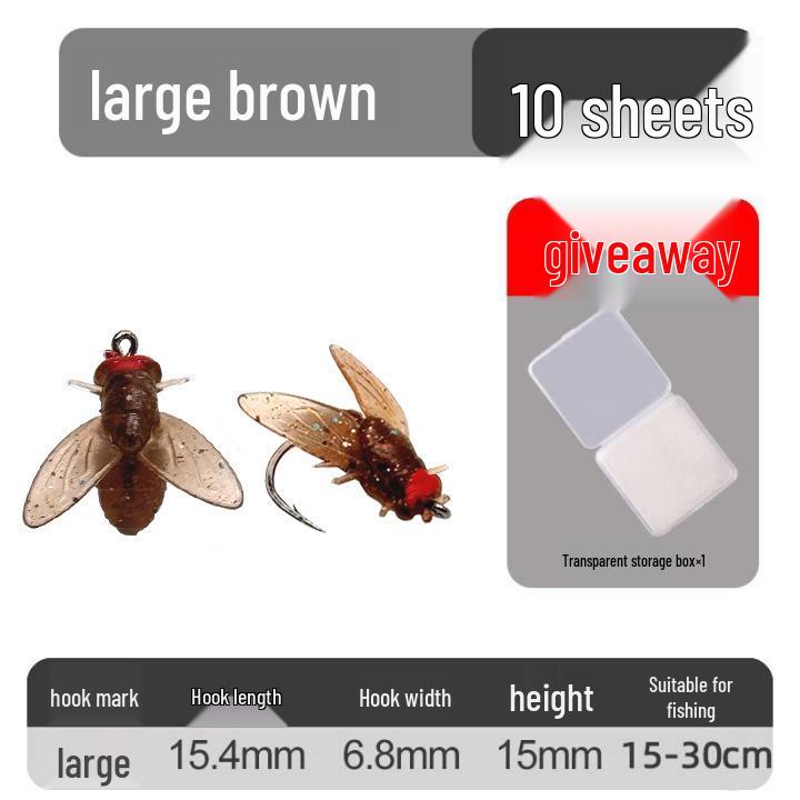 Bionischer Weichfliegenfischhaken: Künstlicher Insektenköder für Bachfischen, Weißfische und Döbel.