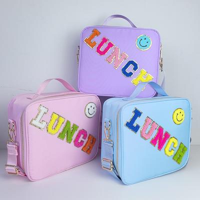 Farbe Buchstaben Lunchtasche Thermotasche Tragbare Box Kühlakku Frischhalten Picknicktaschen Isoliert Lebensmittel Handtasche Schulanfang Geschenk