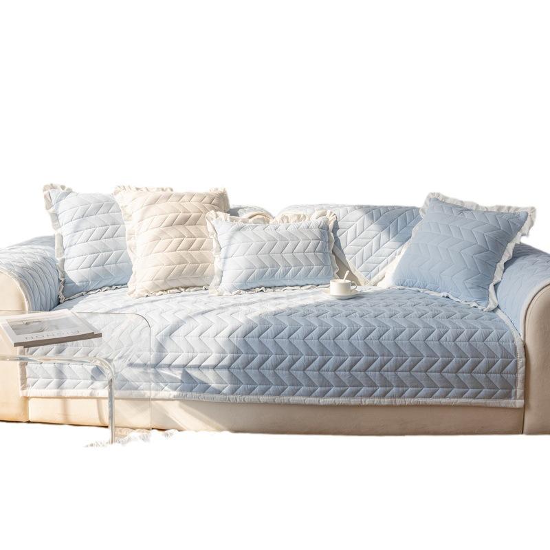 Universal Non-Slip Cushion Simple Modern Sofa Cover Cover Cloth Back Towel Ins Cotton Fabric Sofa Cushion Four Seasons