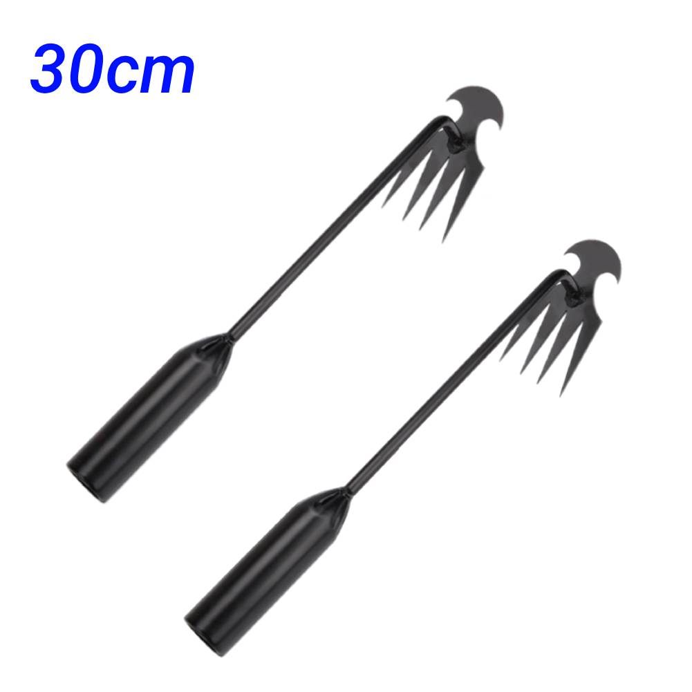 Garden Weeder Manganese Steel Grass Rooting Loose Soil Rake Ergonomic Handle Weed Extractor Sturdy V-shaped Fork Gardening Tools