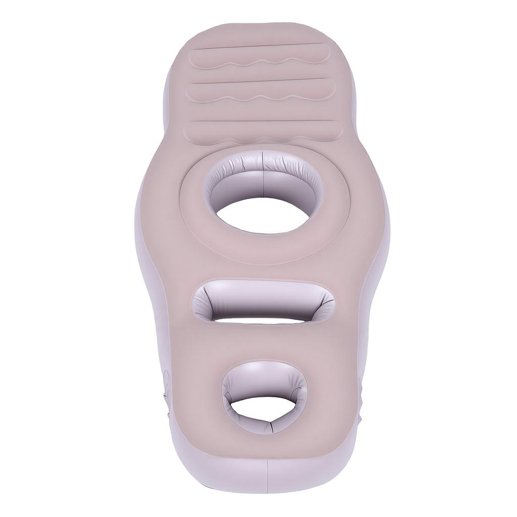 Aufblasbares Kissen mit Bauch-Kopf-Loch Beflocktes PVC Aufblasbare Bauchmatratze für Bauchschläfer