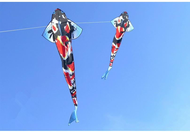 Large Chinese Style 3-Meter Koi Carp Kite with Long Tail - Easy to Fly in Light Breeze