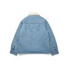 Li Ning Rijin Doujin Collection Solid Color Brand Logo Zipper Lapel Fleece Lined Denim Jacket Men's Blue AJDT003-6