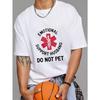 Emotional Support Husband T Shirt White Red Medical Symbol And Text Do Not Pet Humor Gift For Men Casual Wear Party Outfit