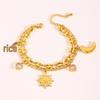 High-End Sun Portrait Titanium Stainless Steel Jewelry Set: Necklace, Bracelet, and Earrings in Light Luxury Design for Women.