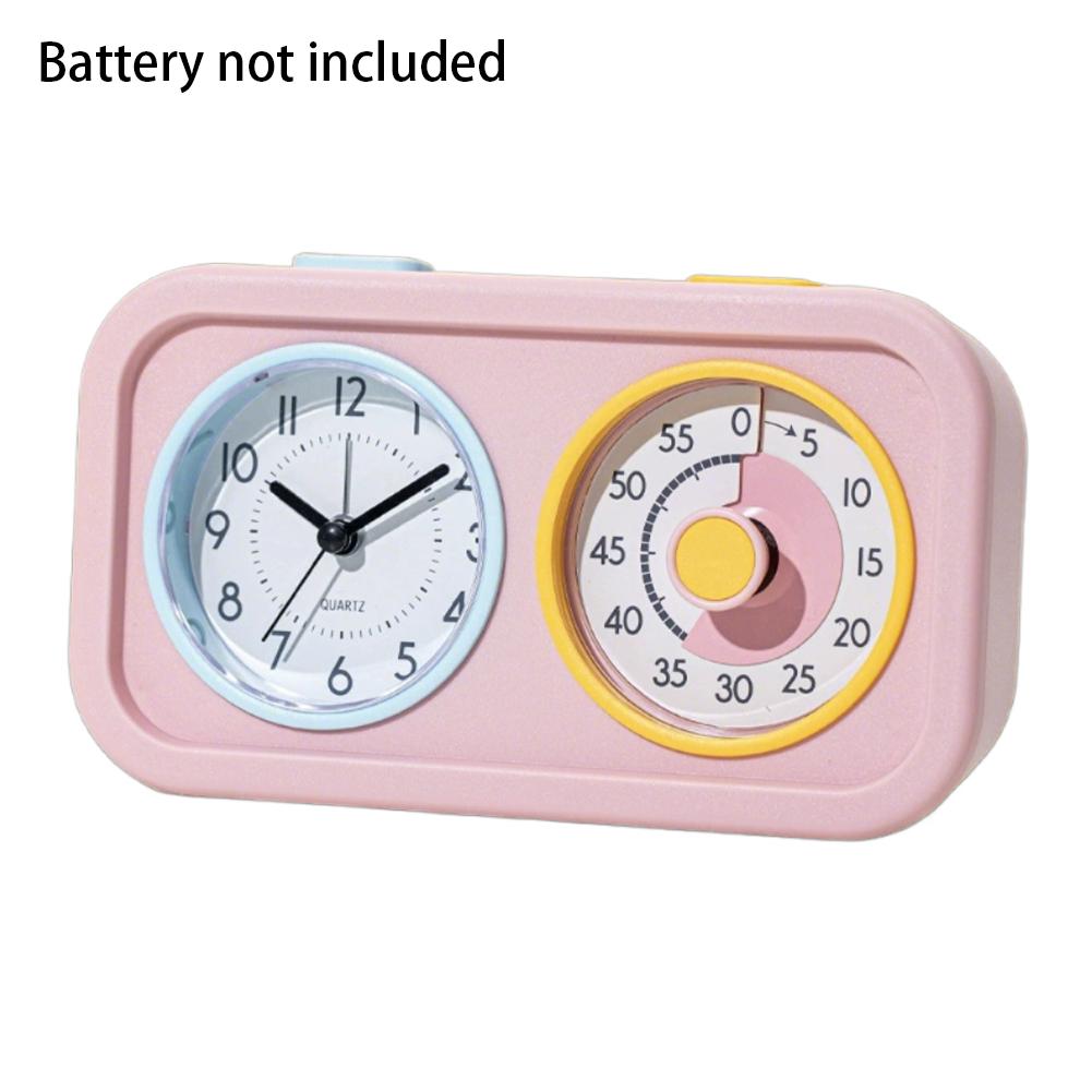 

Dual Screen Silent Alarm Clock Visual Time Manager For Kids Students Study Homework Timer Countdown Clock Kitchen Teaching Tool рожевий