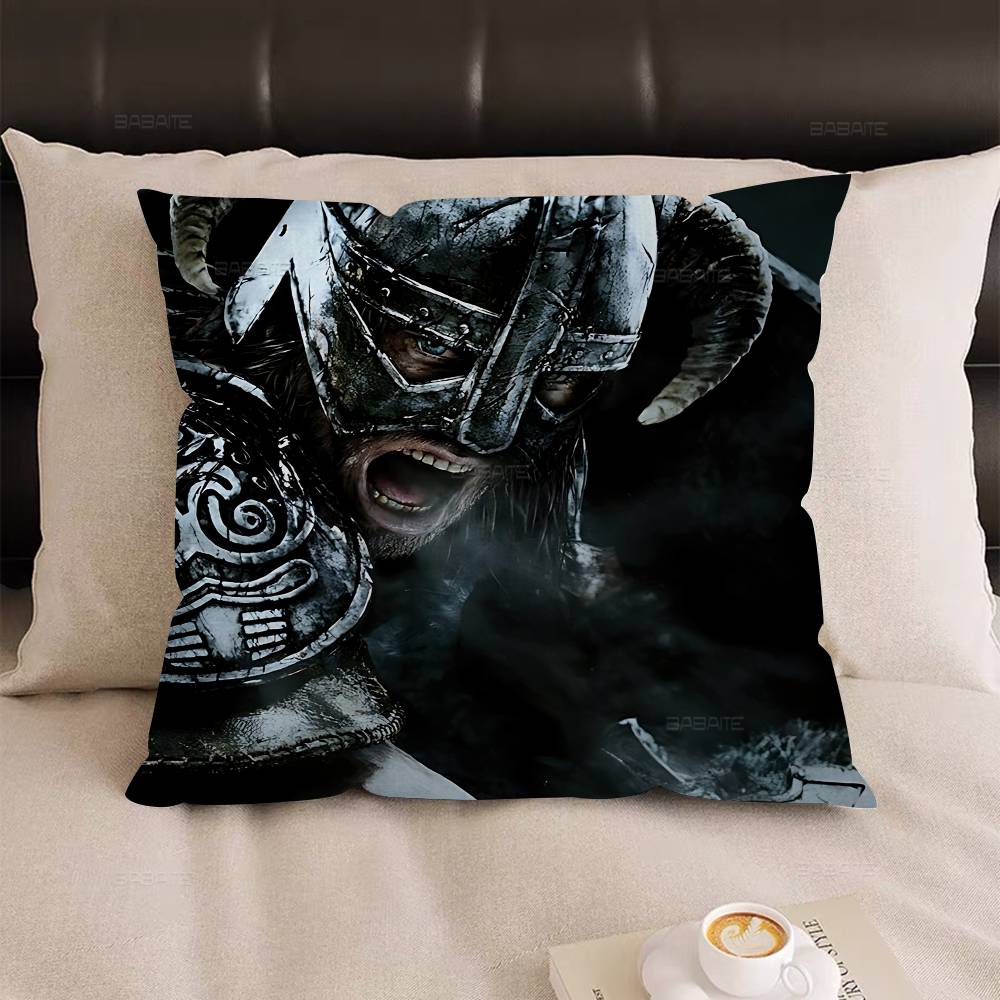 Spiel S-Skyrims The Elder S-Scrolls V Kissen Geschenk Heim Büro Dekoration Schlafzimmer Sofa Auto Kissenbezug Hülle 45X45