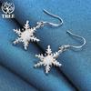 925 Sterling Silver Snowflake Drop Earring Jewelry