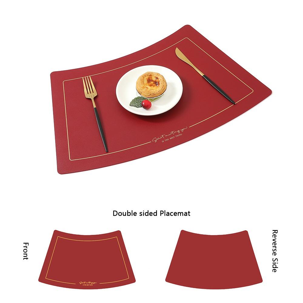 Chinese Style Leather Placemat PU Leather Western Placemat Heat Insulation Mat  Restaurant Use