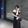 Hepburn style black short-sleeved dress, children's waist temperament design, niche off-the-shoulder long dress, new in summer