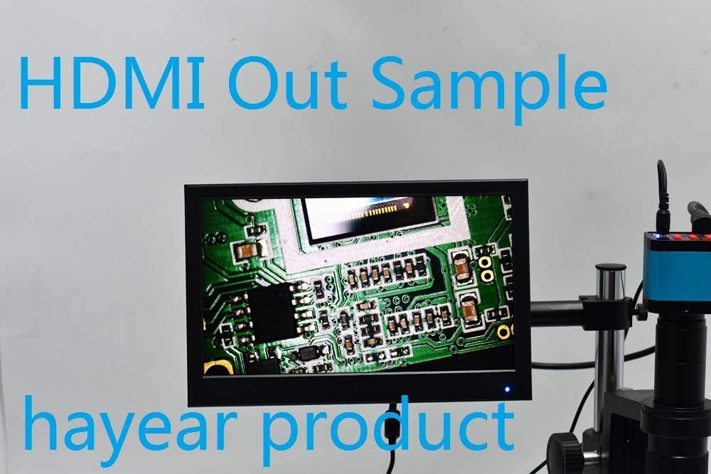 HAYEAR 14MP HDMI 1080P HD USB Digital Industrial Microscope Camera with TF Card Video Eyepiece Adapter Recorder, 0.5X C-mount, 30mm/30.5mm