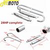 32HP Motorcycle Chrome Exhaust Muffler Tube Case For BMW K750 M1 M72 R71 R12 Dnepr MT12 Retro Modified Muffler System