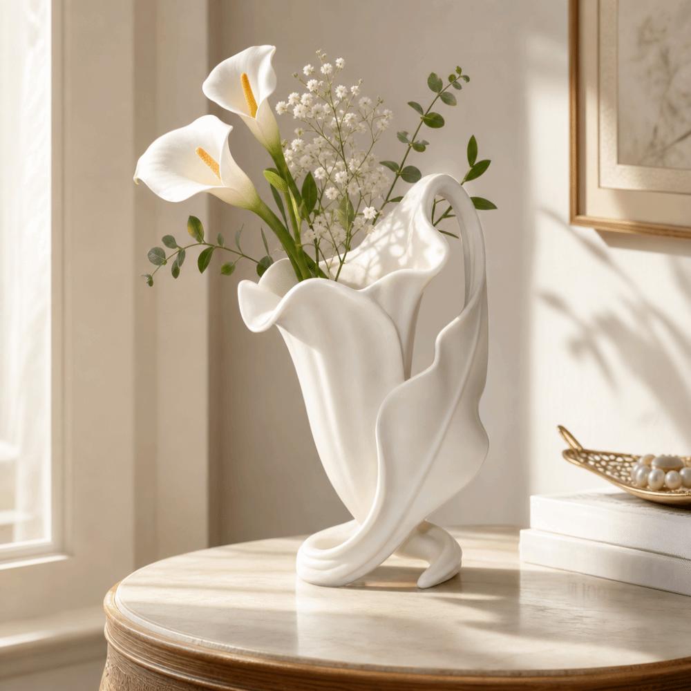 3D Printed Flower Vase Nordic Style Petal Statue Flower Holder Abstract Vase  Gift