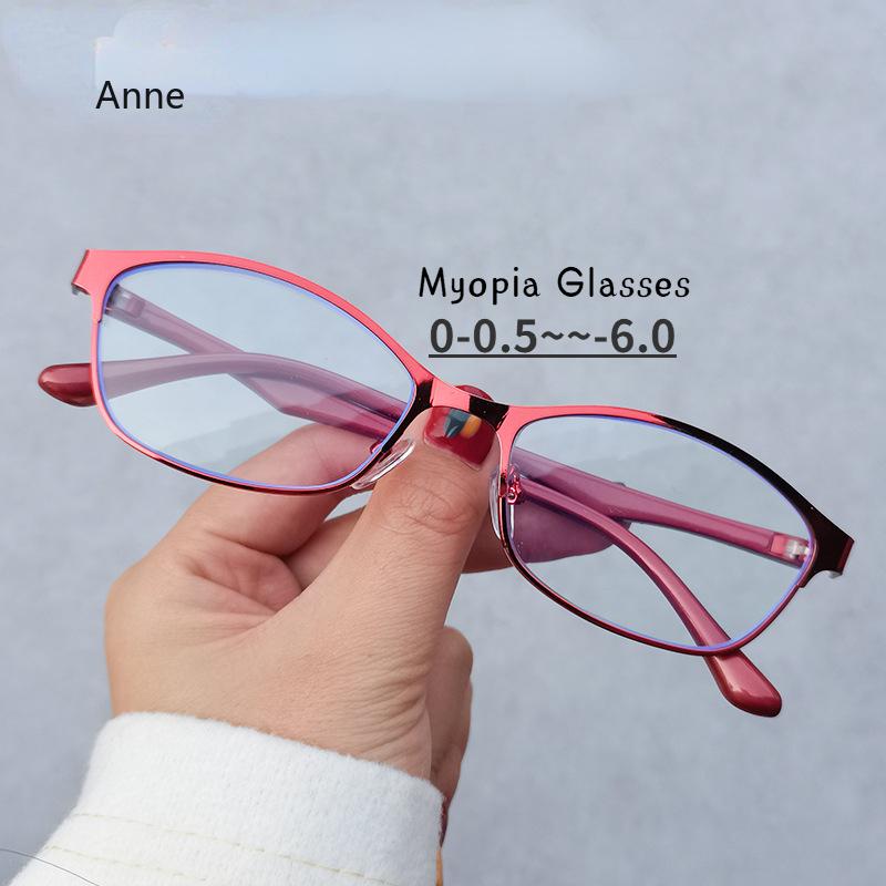 Women Anti-blue Light Reading Glasses Pink Purple Full Frame Presbyopia Computer Glasses Prescription Eyewear Diopter 0 To +4.0