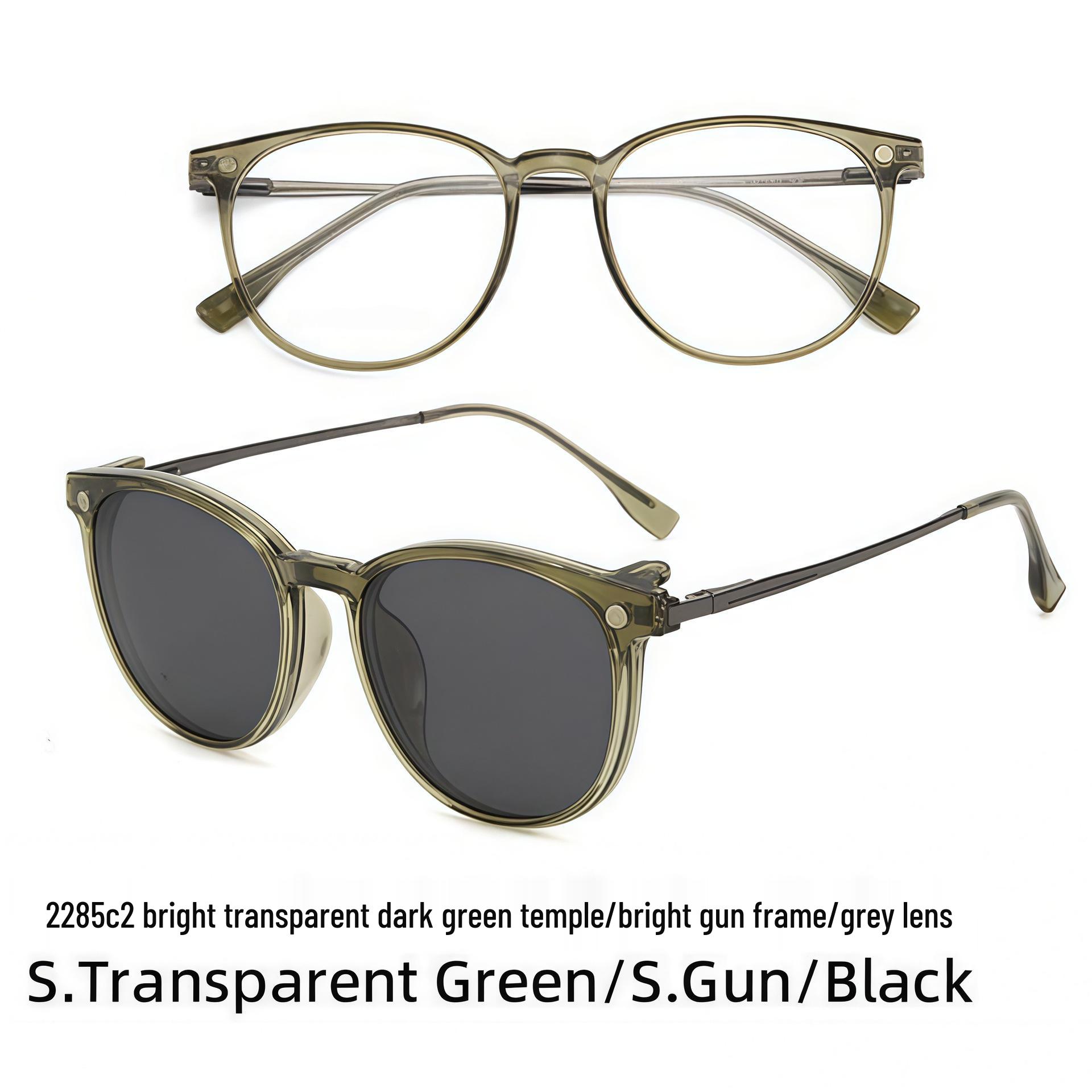 2285 Round Magnetic Clip-on Over-Glasses with Progressive Polarized Lenses