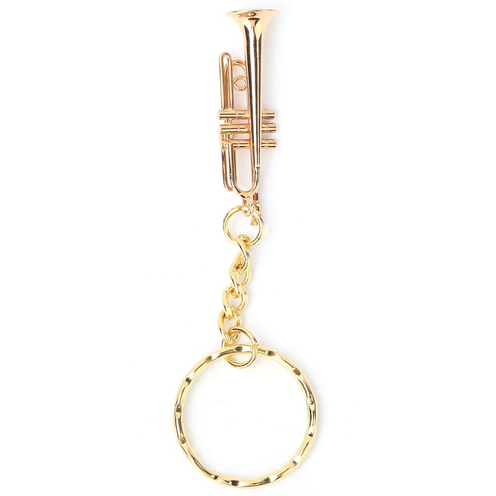 [J-ouuo] Fashionable Musical Instrument Keychain Trumpet Pendant Key Ring Gift Decoration