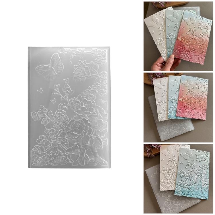 Prägeordner 11x16cm Schmetterling Blume Textur Prägeschablone für Papierbasteln Kartenbasteln Scrapbooking und Geschenkverpackung