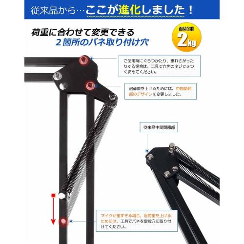 Microphone Stand/Arm [2kg Weight Capacity] for Condenser Microphones, Desktop Microphone Stand, Extendable Desk Arm, Perfect for Live Commentary, Stre