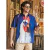 Camicia Corta Hawaiana da Uomo Stampa Pollo Cartone Animato Camicia Casual da Uomo Estate Quotidiano Street Fashion Camicia a Maniche Corte da Uomo