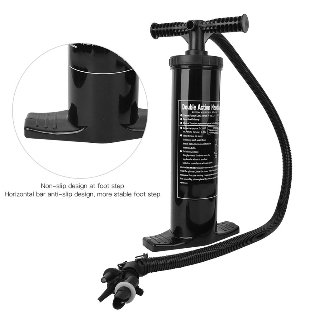 Black Super Light Original Plastic Cylinder Drawing Two Way Mini Hand Inflatable Air Pump for Rubber BoatsL