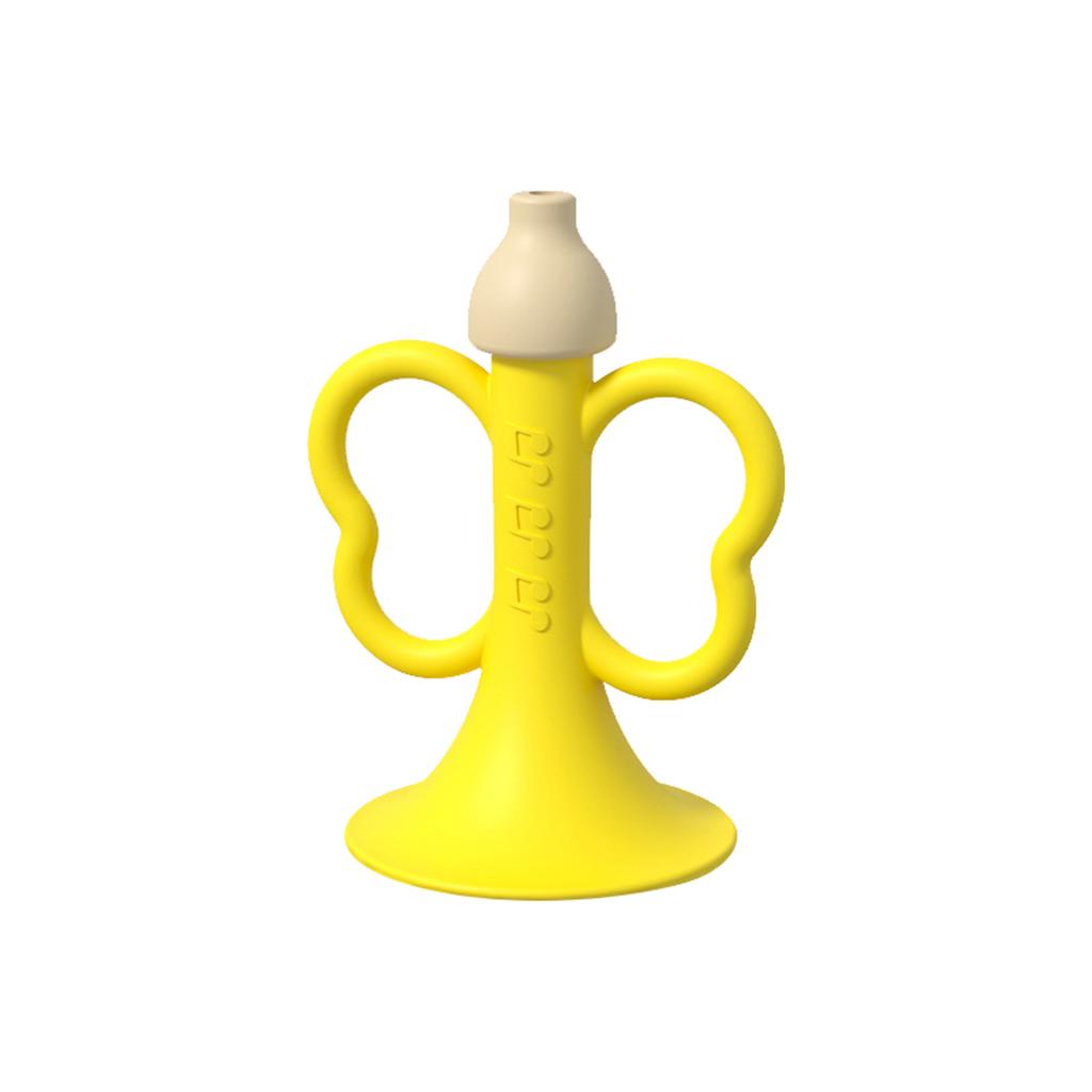 Children's silicone small trumpet musical instrument can be blown, chewed and played as an early education and intelligence toy