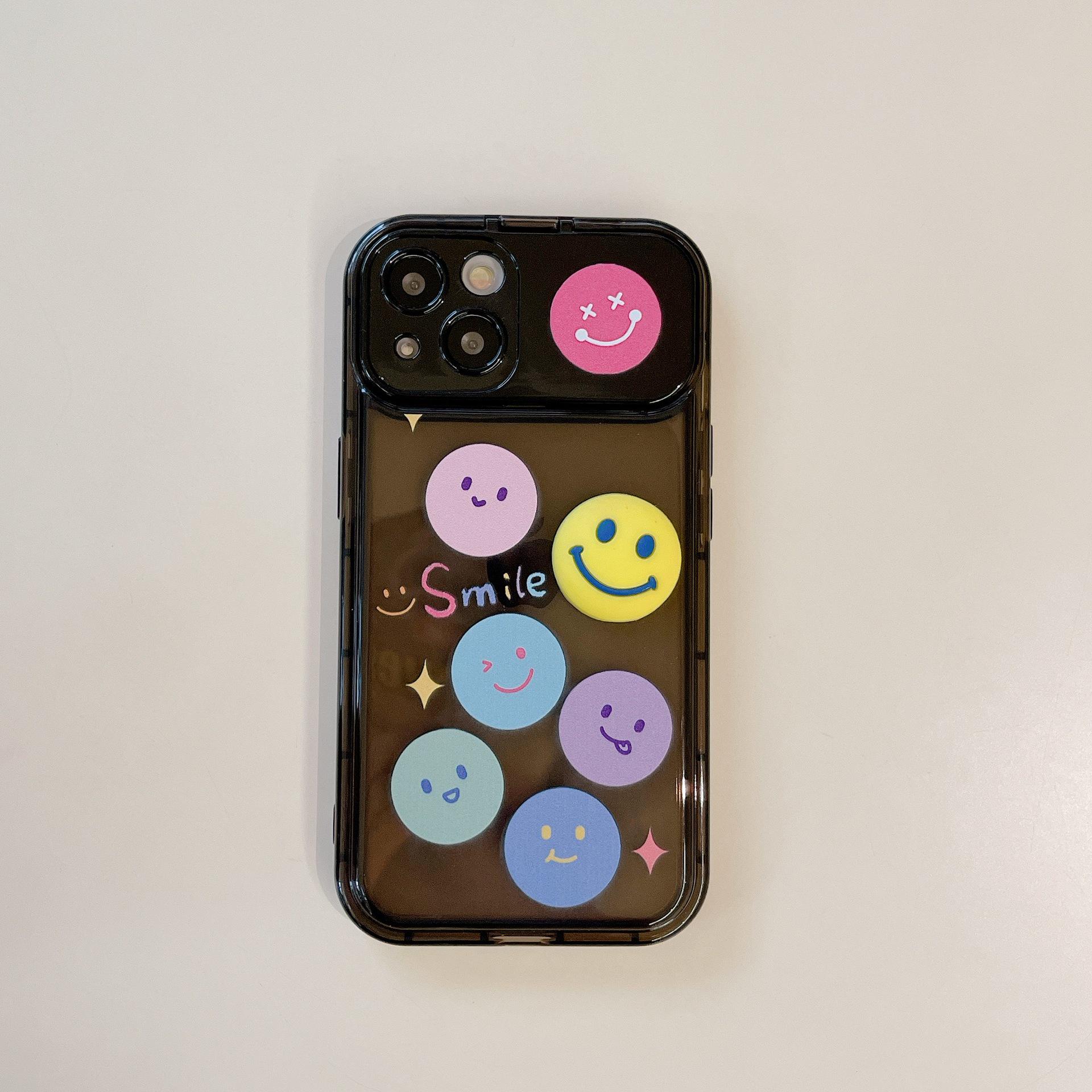 

Чехол-книжка с зеркалом, противоударный защитный чехол для iPhone 16 Pro/15/14/13/12 с дизайном в виде смайлика и полной оберткой iPhone 15