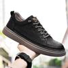 Spring and winter fur leather thick soled Oxford shoes men's height increasing insole  thick soled shoes leather casual shoes