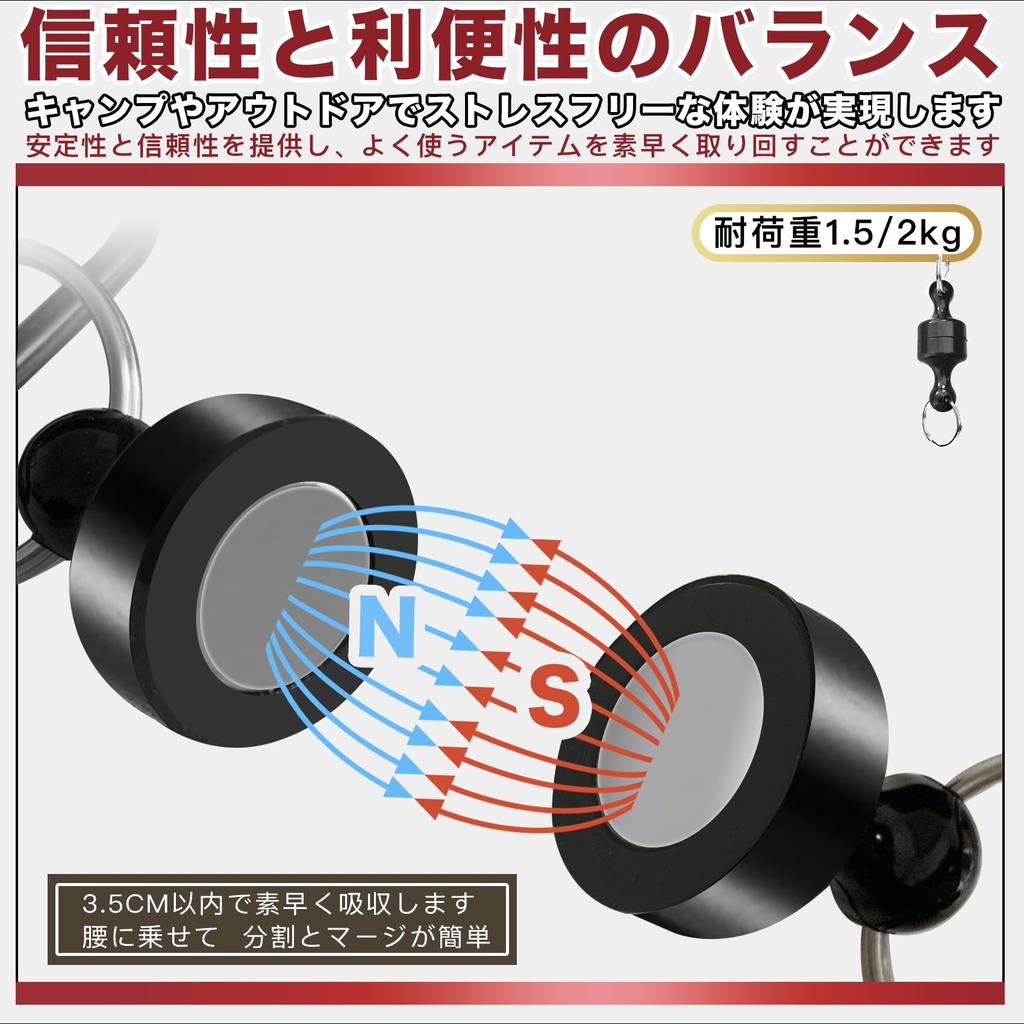NKAKTSU Magnetic Releaser Set of 3 Strong Magnet Carabiner Hanging