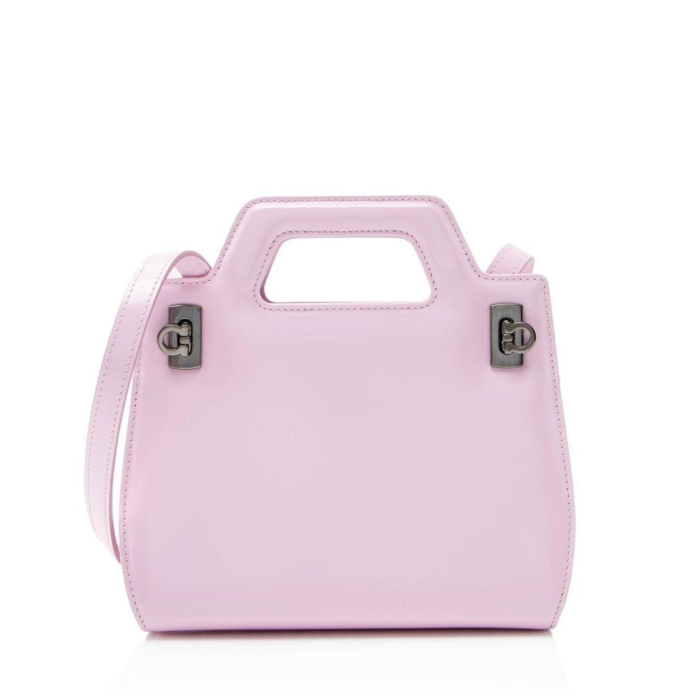 Salvatore Ferragamo Calfskin Wanda Mini Top Handle Pink