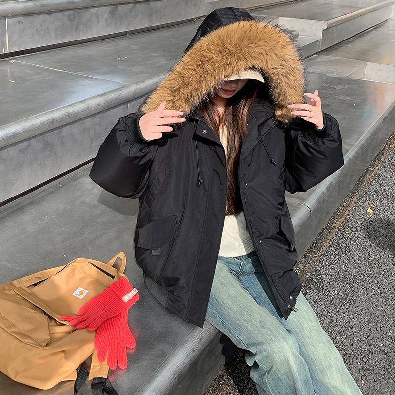 Autumn Winter Thicken Warm Parka Women Casual Sweety Solid Color Big Pocket Loose Hooded Coat Jackets Outwear