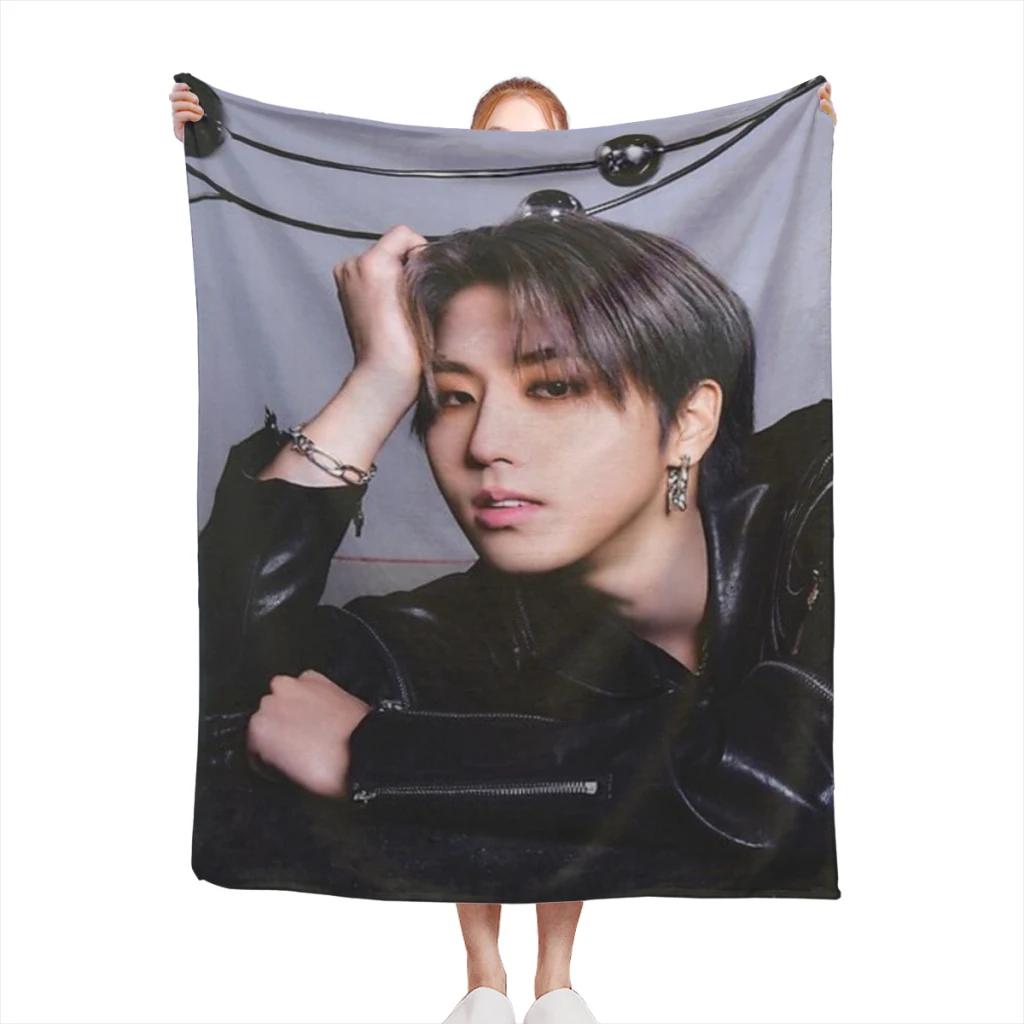 Hot-KPOP-Like-Stray-K-Kids Fashion Blanket Printed Throw Blanket Plush Fluffy Flanne Soft Throws for Sofa Couch and Bed