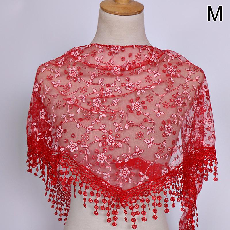 Women's Tassel Floral Lace Scarf Summer Clothing Accessories Fashion Scarves Shawl KTY