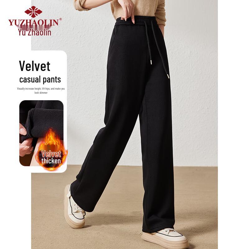 Yuzhaolin Women's Fleece-Lined Straight-Leg Casual Sweatpants
