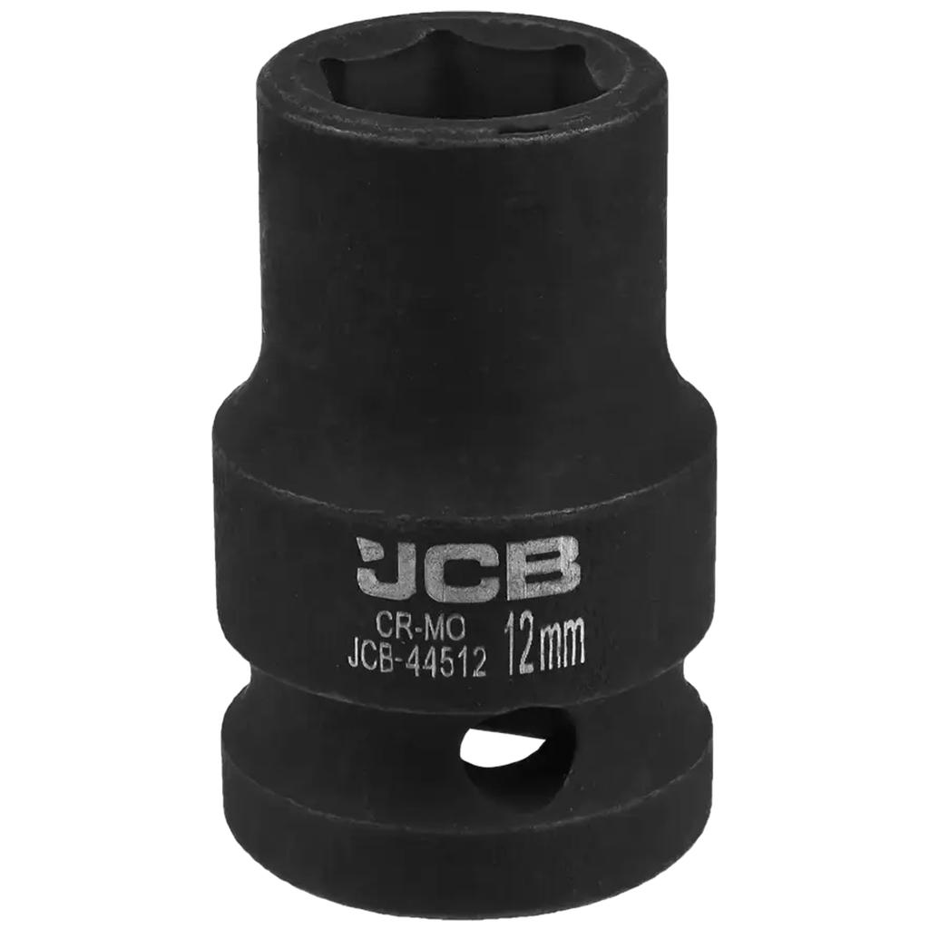 JCB Impact Socket 1/2" 12mm 6-Point Cr-Mo Socket Wrench