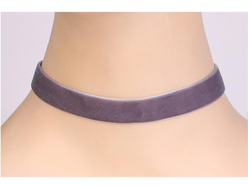 Elegantní sametová černá choker náhrdelník - Módní 2,0CM náhrdelník na klíční kost