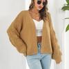 Ležérní Volný Cardigan Ženy Podzim Zima Dlouhý rukáv Pletené Topy Módní Svetr S otevřeným stehem Kabát Pevné oblečení 28591