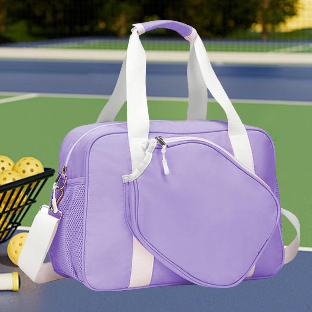 Pickleball Bag for Women Detachable Adjustable Shoulder Strap Versatile Crossbody with Paddle Holder