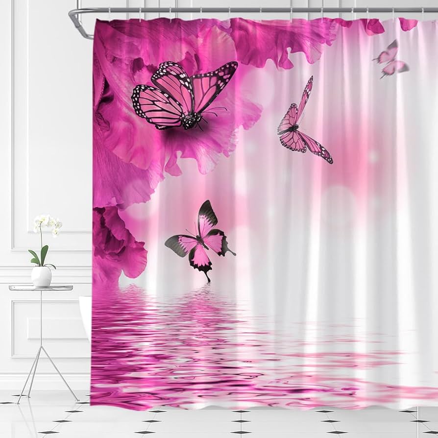 Vlinder Douchegordijn Lente Vlinder Badkamer Douchegordijn Natuur Tuin Plant Waterdicht Douchegordijn Badkuip Decoratie