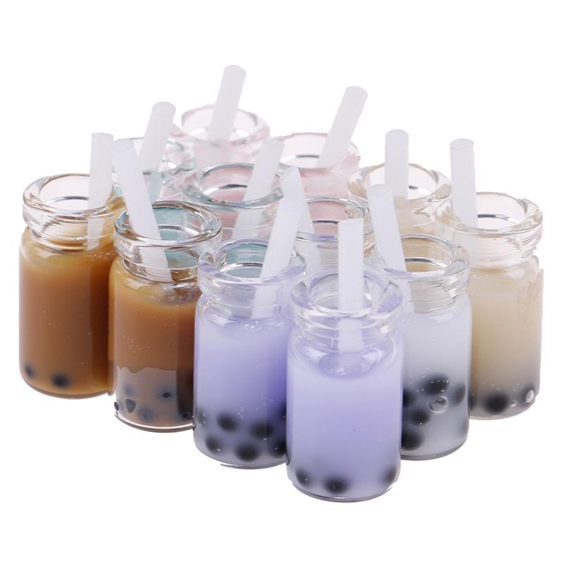Mini Milkshake Ice Cream Lemon Milk Fruit Tea Water Cup Strawberry Banana Miniatures Dollhouse Accessories Cups Kitchen Toys
