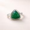 Trillion Cut Green Emerald Ring In 925 Sterling Silver – Minimalist Gemstone Ring, Handmade Jewelry