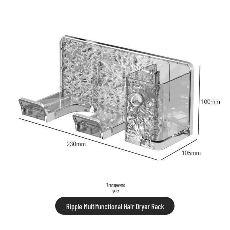 Multifunctional Wall-Mount Hair Dryer Holder: Punch-Free Storage Rack and Organizer