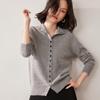 Women's Luxury Cashmere Knit Cardigan - Solid Color, Half-High Neck, Single-Breasted, Loose, Slimming, Versatile Sweater Coat