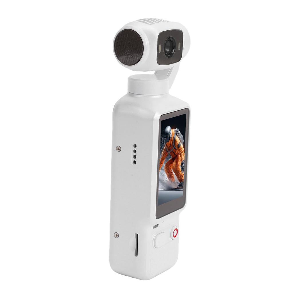 4K Vlogging Camera with 180 Degrees Rotating Lens 64M Handheld Vlogging Camera for Outdoor Cycling Sports Travel White