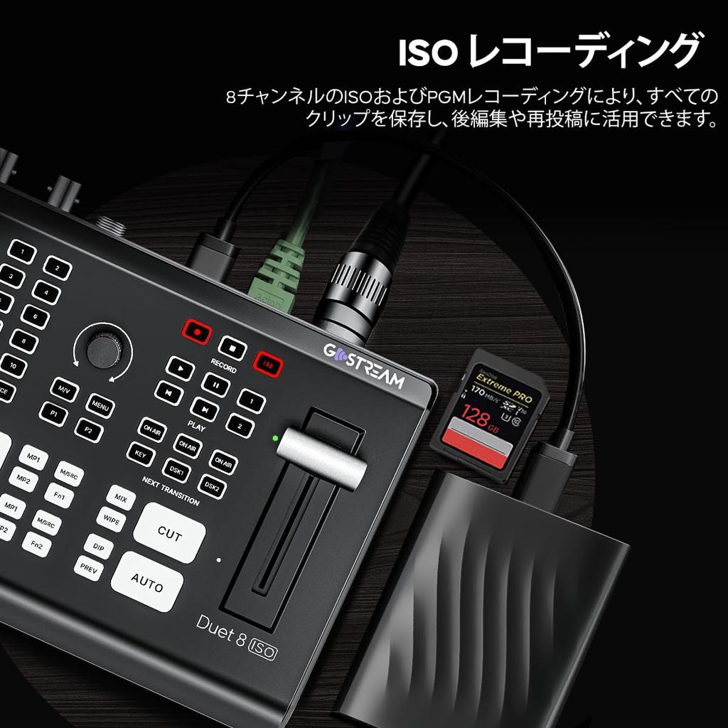 Osee GoStream Duet 8 ISO Video Switcher with 2 XLR 8 Horizontal Podcasting for and Instagram License 8-Channel HDMI/SDI/NDI/RTMP/SRT, Audio,