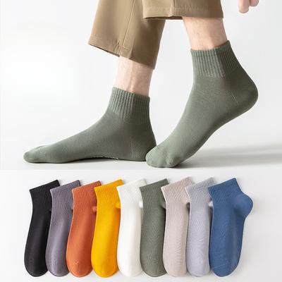 Herren Frühling und Herbst Reine Baumwolle Flachmund Schweißabsorbierend Atmungsaktiv Desodorierend Antibakteriell Socken