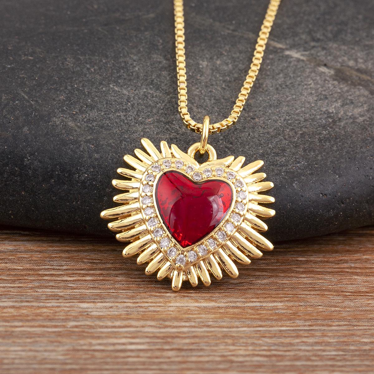 

Nidin Высококачественное ожерелье с подвеской «Святое Сердце», 6 вариантов на выбор для женщин и мужчин, ювелирные изделия с паве из белого/красного циркона, подарок в стиле легкой роскоши