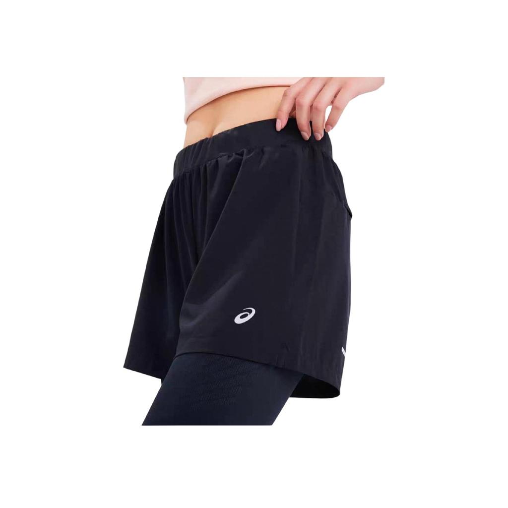 Asics Outdoor Casual Reflective Night Running Quick-Dry Elastic Sports Shorts Women Shorts Black 2012C954-001
